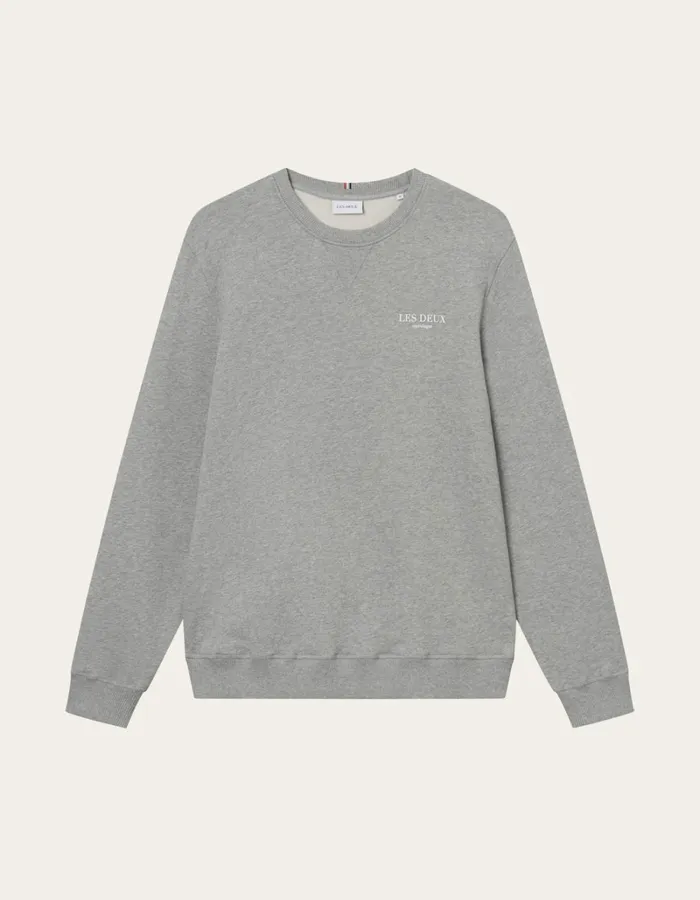 Men Les Deux HoodiesSweatshirts Toulon Sweatshirt 8211 Light Grey MelangeWhite