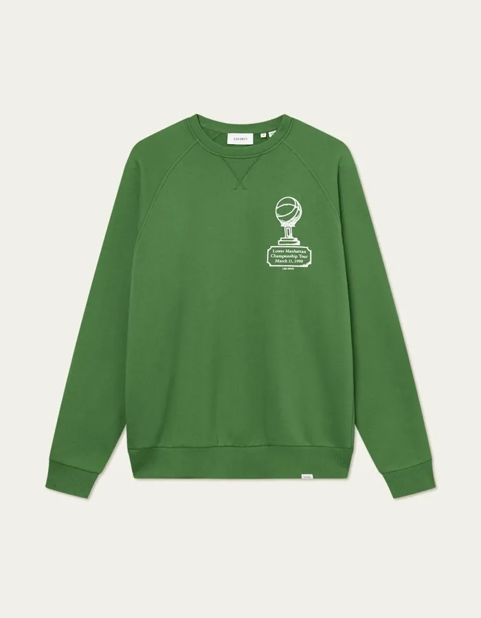 Men Les Deux HoodiesSweatshirts Tournament Sweatshirt 8211 Vintage GreenWhite