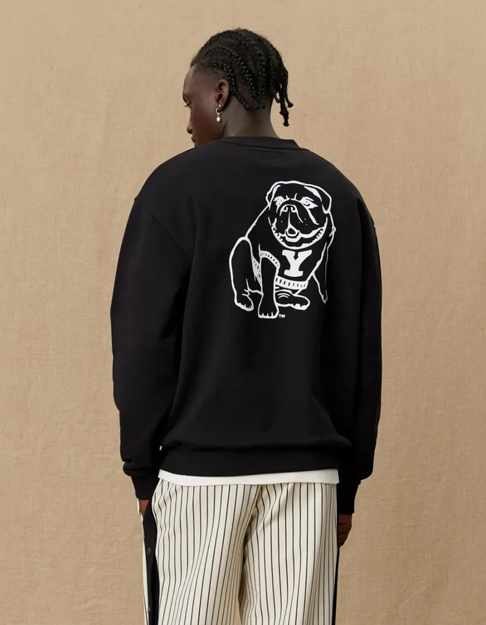 Men Les Deux HoodiesSweatshirts Yale Bulldog Sweatshirt 8211 BlackBlack