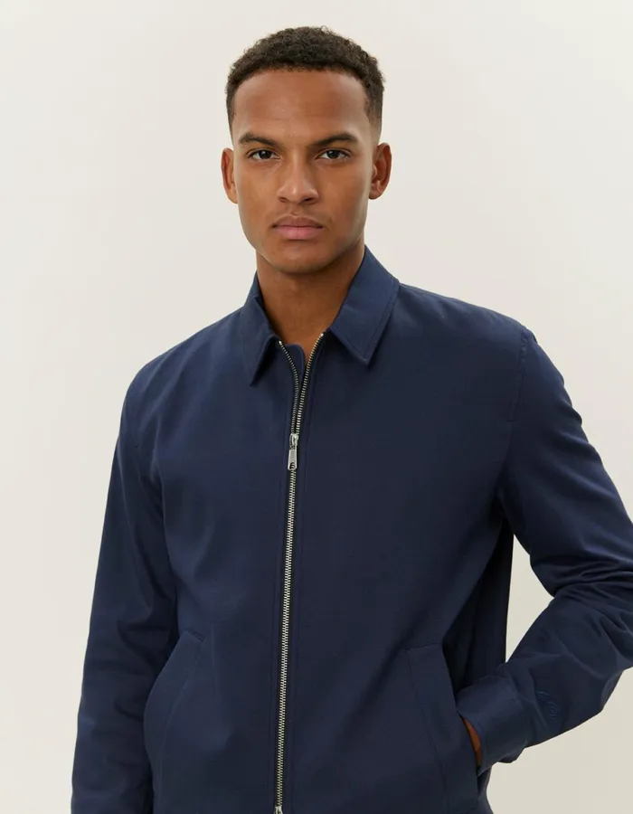 Men Les Deux JacketsCoats Como Cotton Coach Jacket 8211 Dark Navy