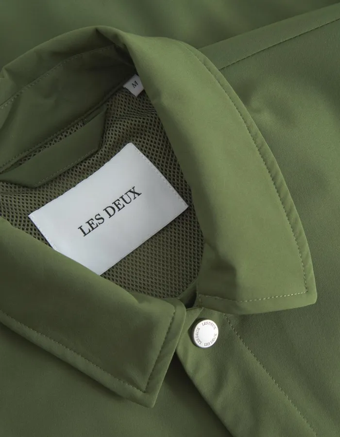 Men Les Deux JacketsCoats Idris Coach Jacket 8211 Chive Green