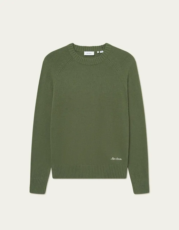 Men Les Deux Knitwear Brad Roundneck Knit 8211 Chive Green