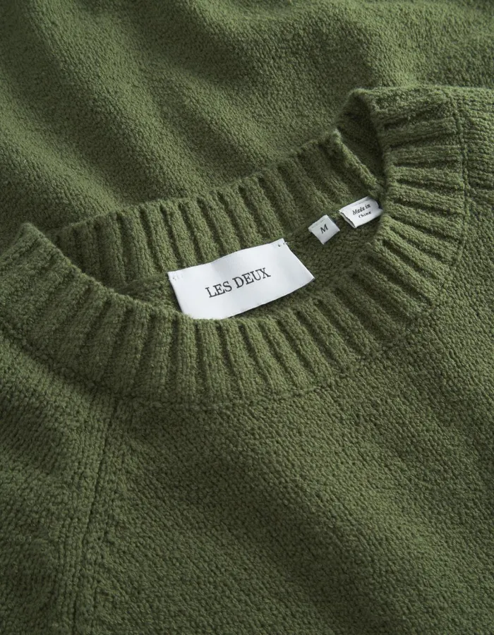 Men Les Deux Knitwear Brad Roundneck Knit 8211 Chive Green