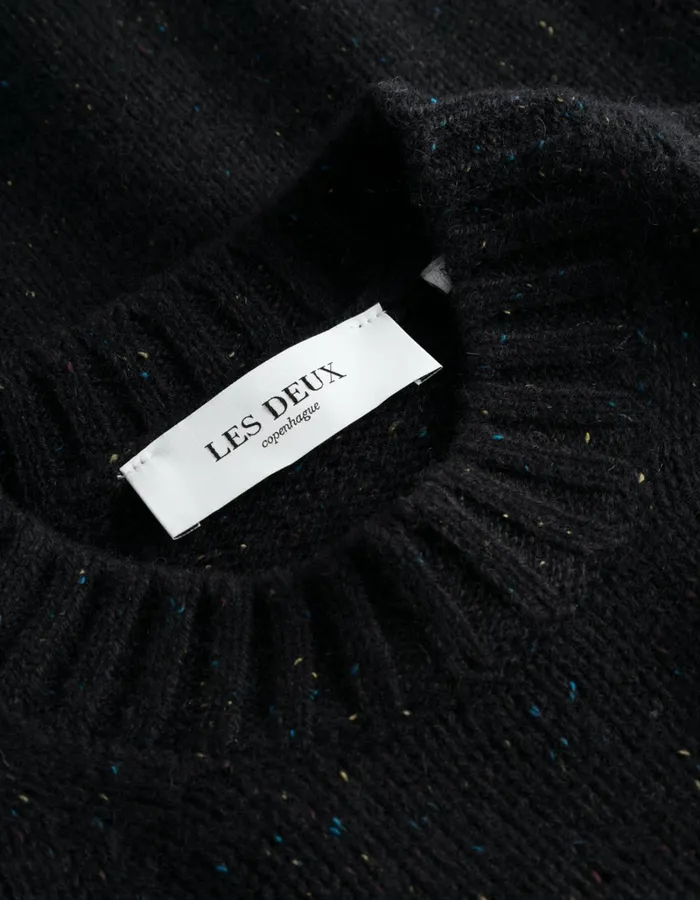 Men Les Deux Knitwear Gary Fleck Wool Roundneck 8211 BlackBlack