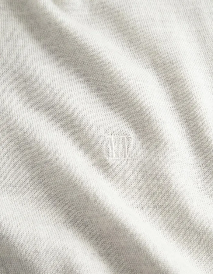 Men Les Deux Knitwear Greyson HalfZip Merino Knit 8211 Ivory Melange