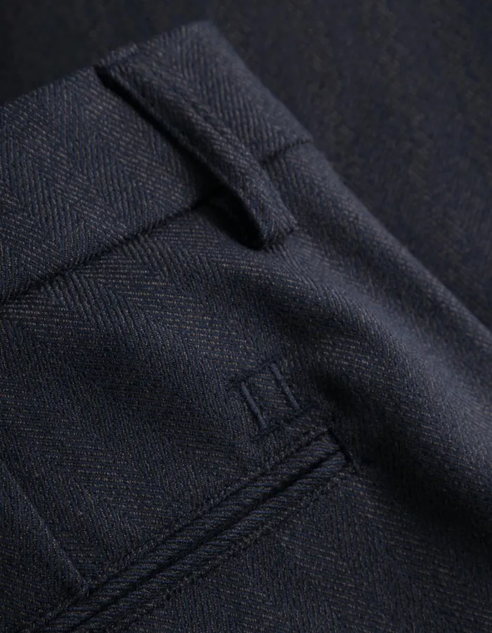Men Les Deux Pants Como Reg Herringbone Suit Pants 8211 Dark Navy