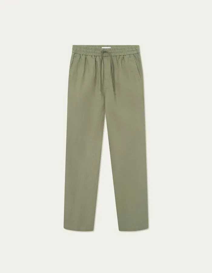 Men Les Deux Pants Patrick Linen Pants 8211 Lichen Green