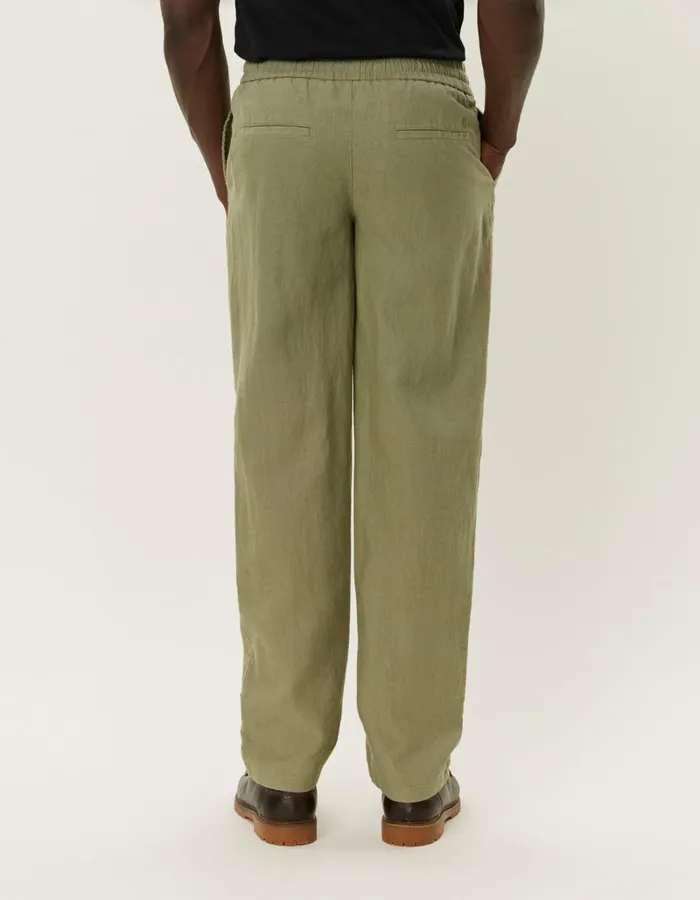 Men Les Deux Pants Patrick Linen Pants 8211 Lichen Green