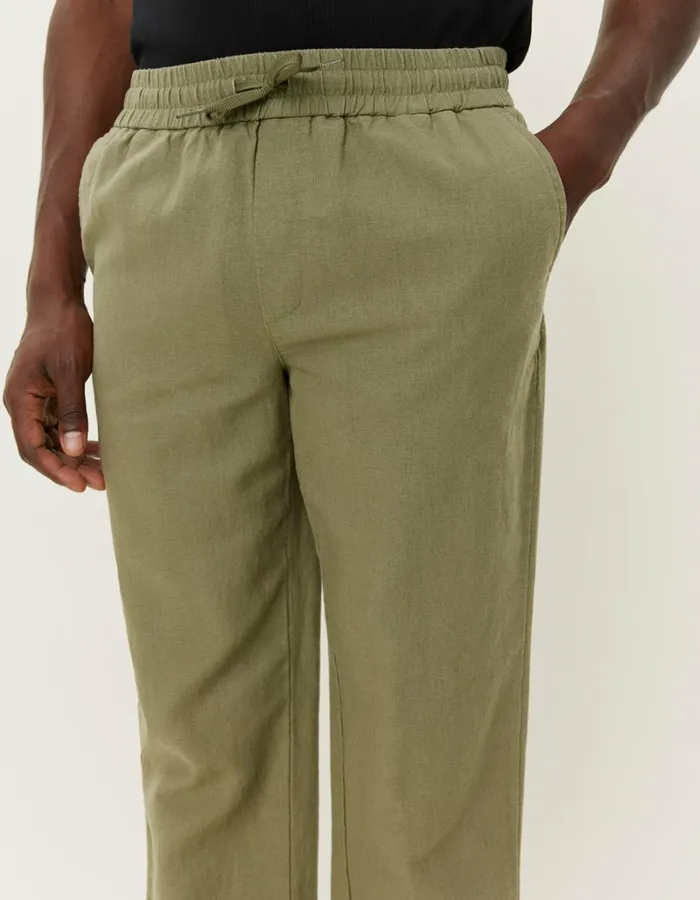 Men Les Deux Pants Patrick Linen Pants 8211 Lichen Green
