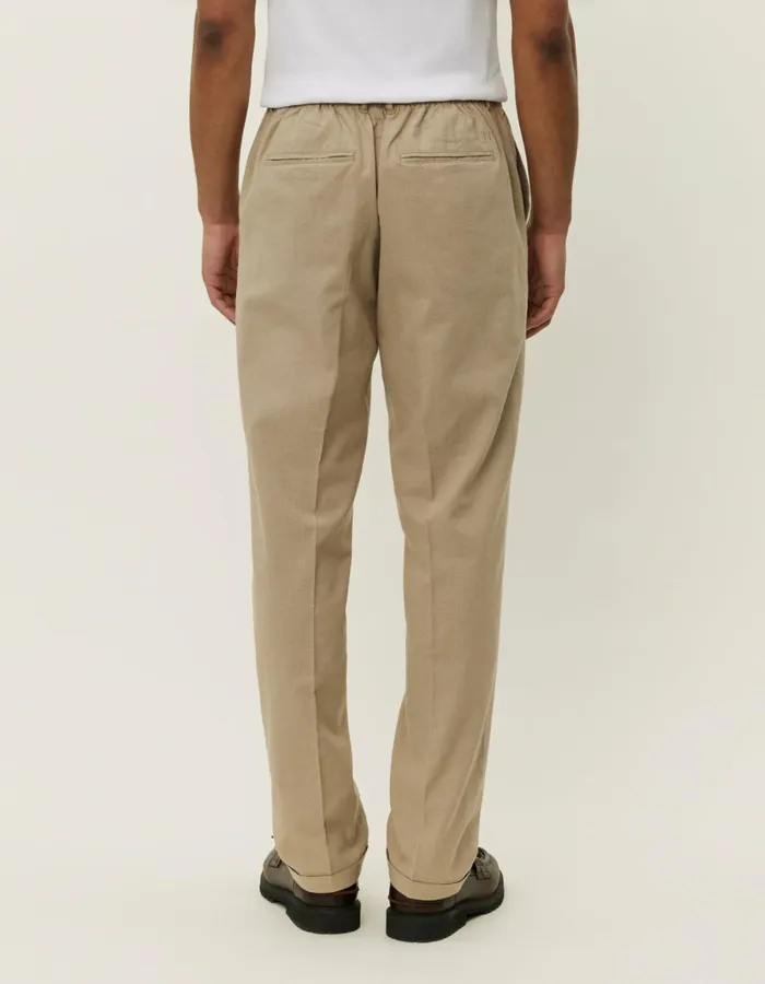 Men Les Deux Pants Pino CottonLinen Pants 8211 Dark Sand