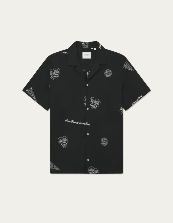 Men Les Deux ShirtsOvershirts Hendrix AOE SS Shirt 8211 BlackIvory