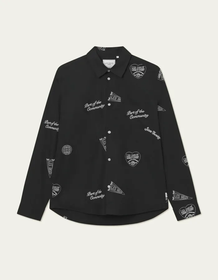 Men Les Deux ShirtsOvershirts Kalen AOE Shirt 8211 BlackIvory