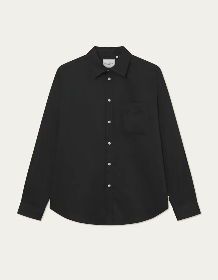 Men Les Deux ShirtsOvershirts Kent Tencel Shirt 8211 BlackBlack