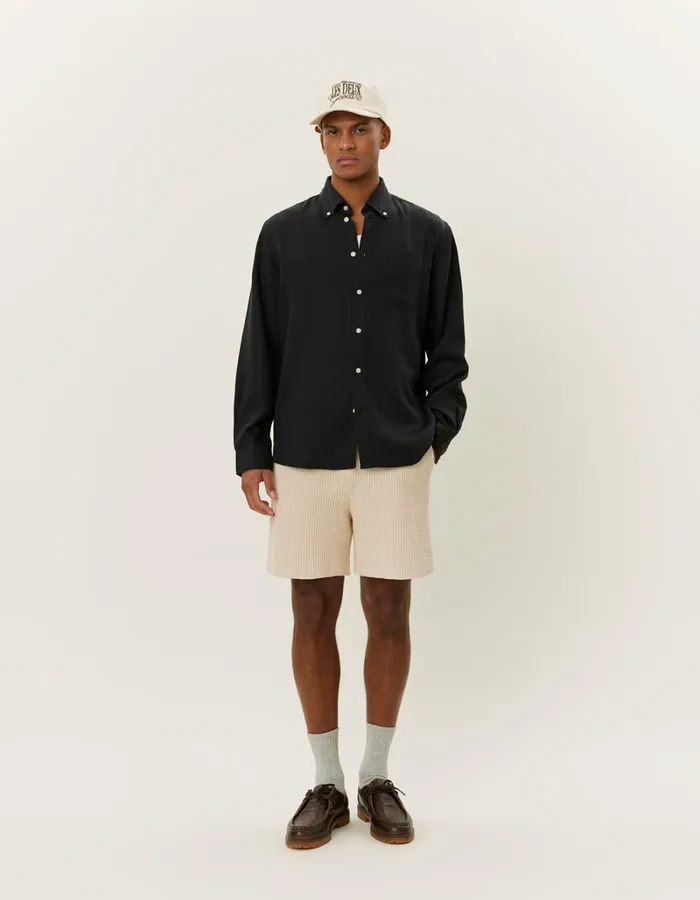 Men Les Deux ShirtsOvershirts Kent Tencel Shirt 8211 BlackBlack
