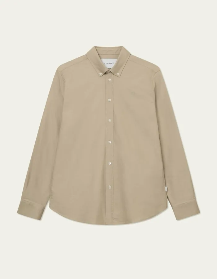 Men Les Deux ShirtsOvershirts Konrad Oxford Shirt 8211 Seasonal 8211 Light Desert Sand