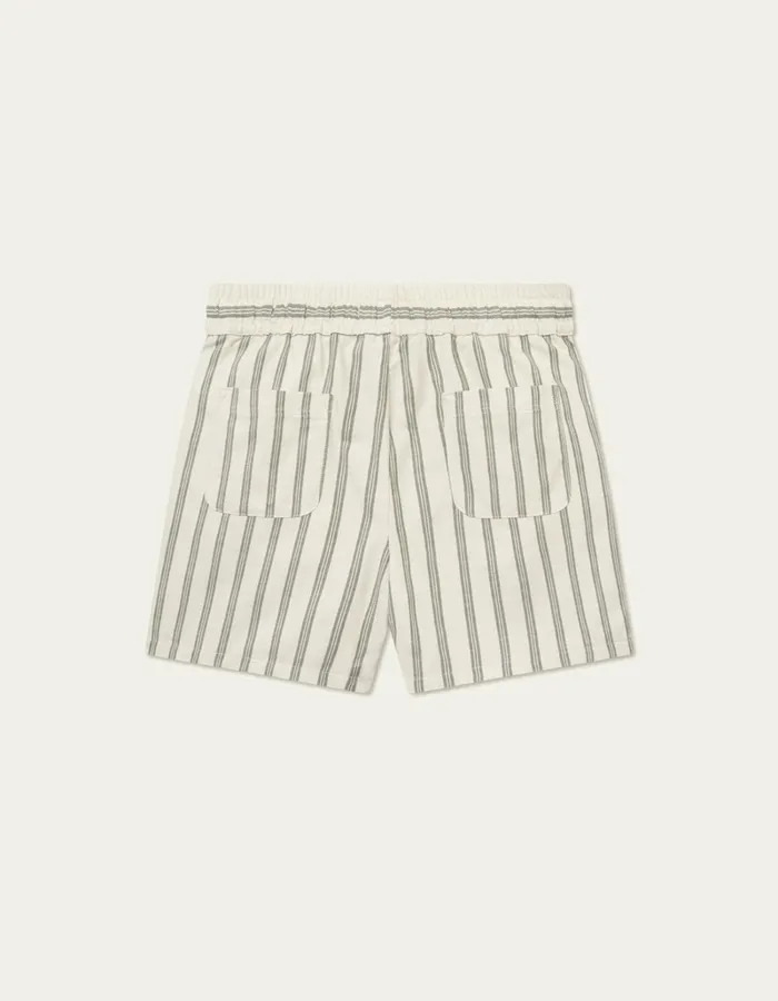 Men Les Deux Shorts Lawson Stripe Shorts 8211 IvoryChive Green