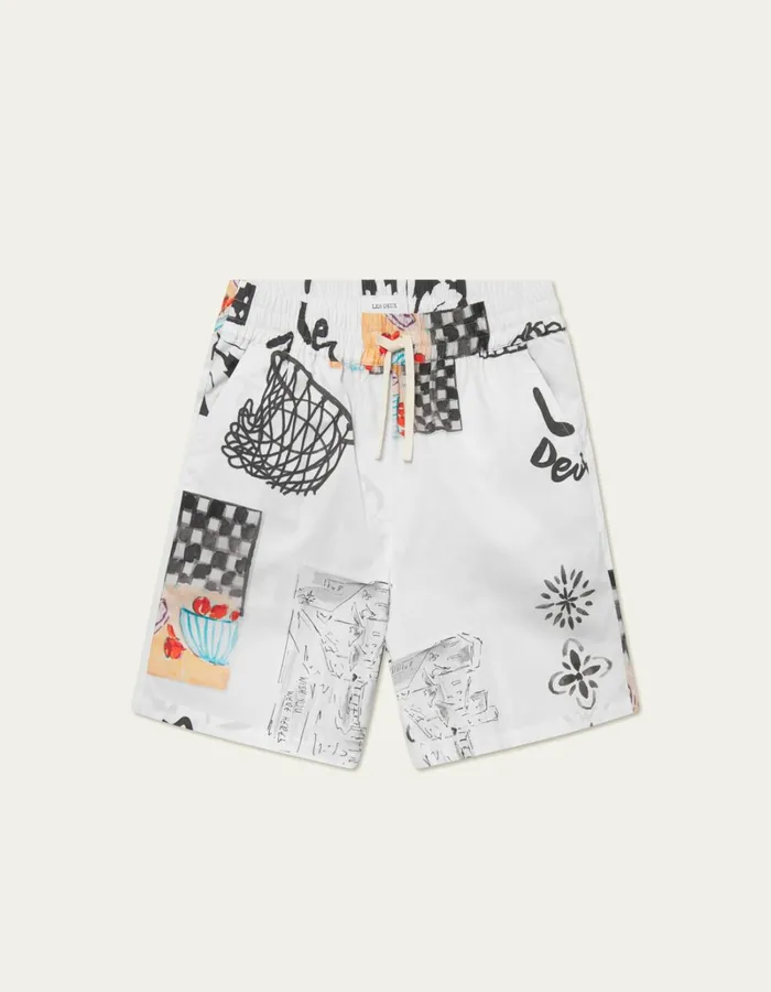 Men Les Deux Shorts Otto AOP Shorts 8211 Light Ivory