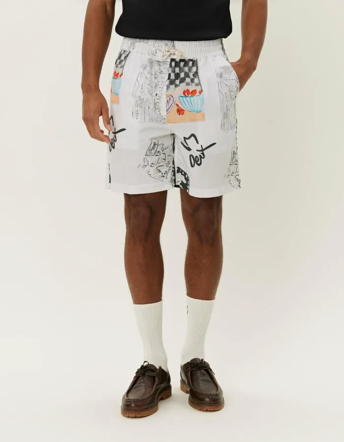 Men Les Deux Shorts Otto AOP Shorts 8211 Light Ivory