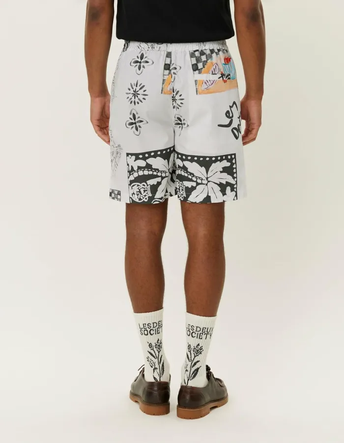 Men Les Deux Shorts Otto AOP Shorts 8211 Light Ivory