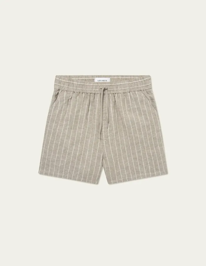 Men Les Deux Shorts Otto Linen Shorts 8211 WalnutLight Ivory