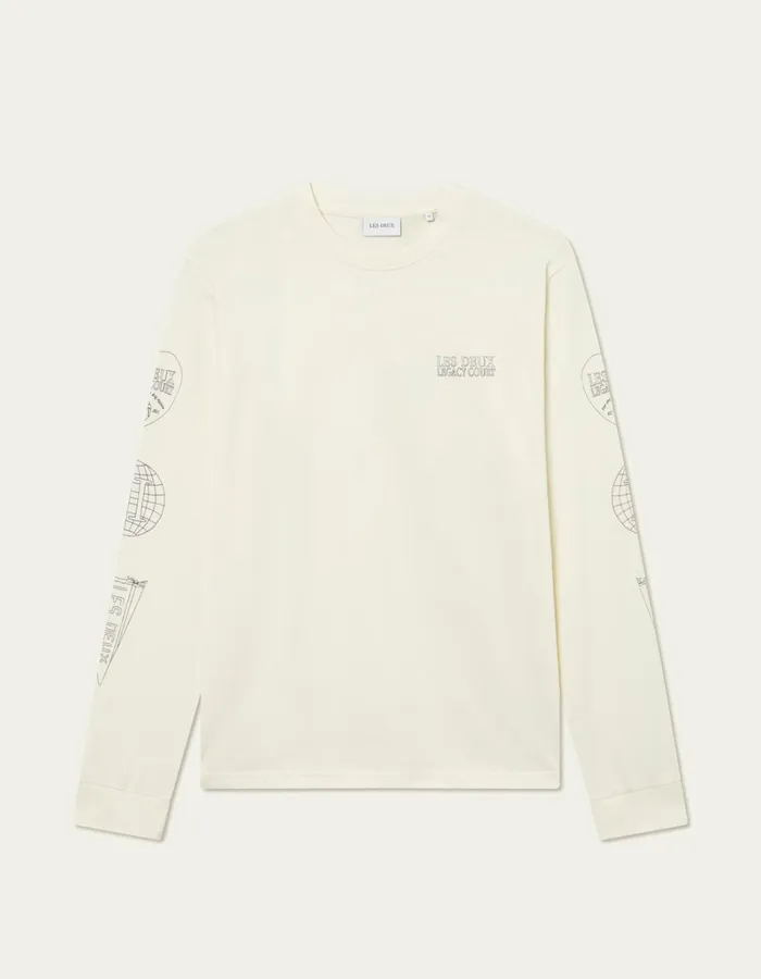 Men Les Deux Tshirts Atlas LS TShirt 8211 Ivory