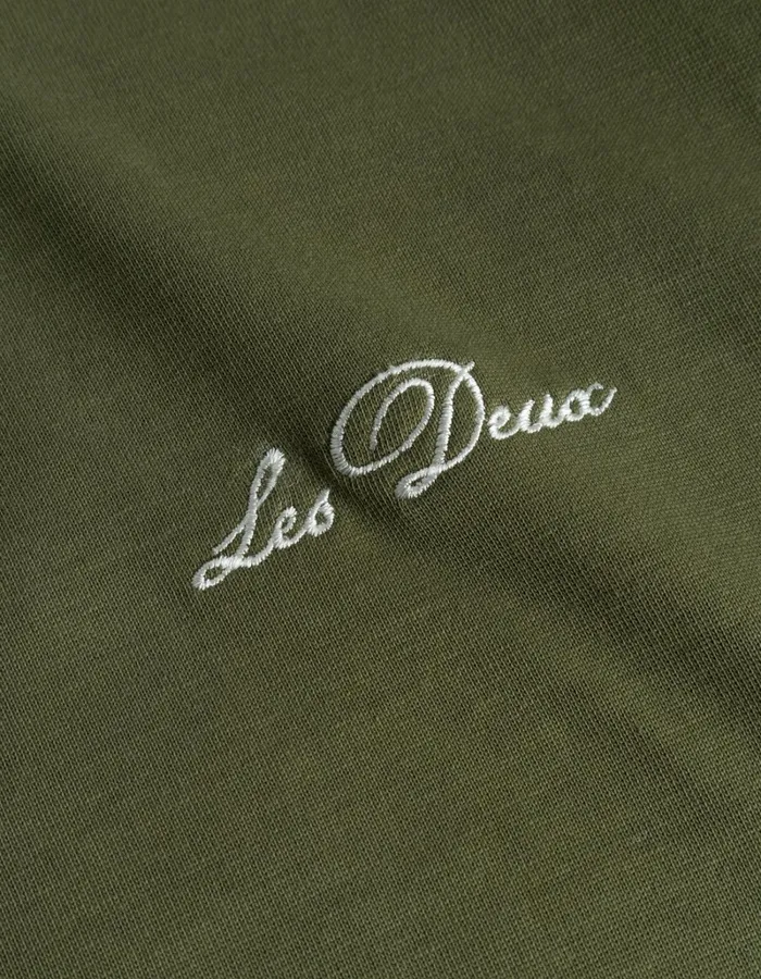 Men Les Deux Tshirts Crew LS TShirt 8211 Chive GreenLight Ivory