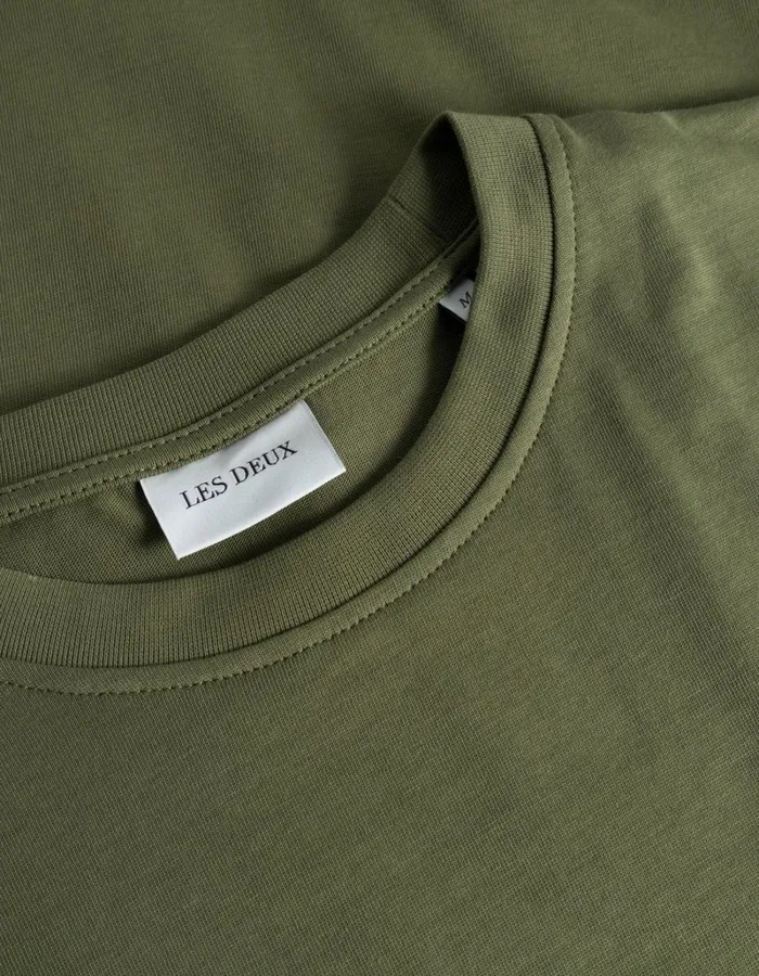 Men Les Deux Tshirts Crew TShirt 8211 Chive GreenLight Ivory