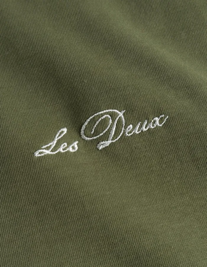 Men Les Deux Tshirts Crew TShirt 8211 Chive GreenLight Ivory