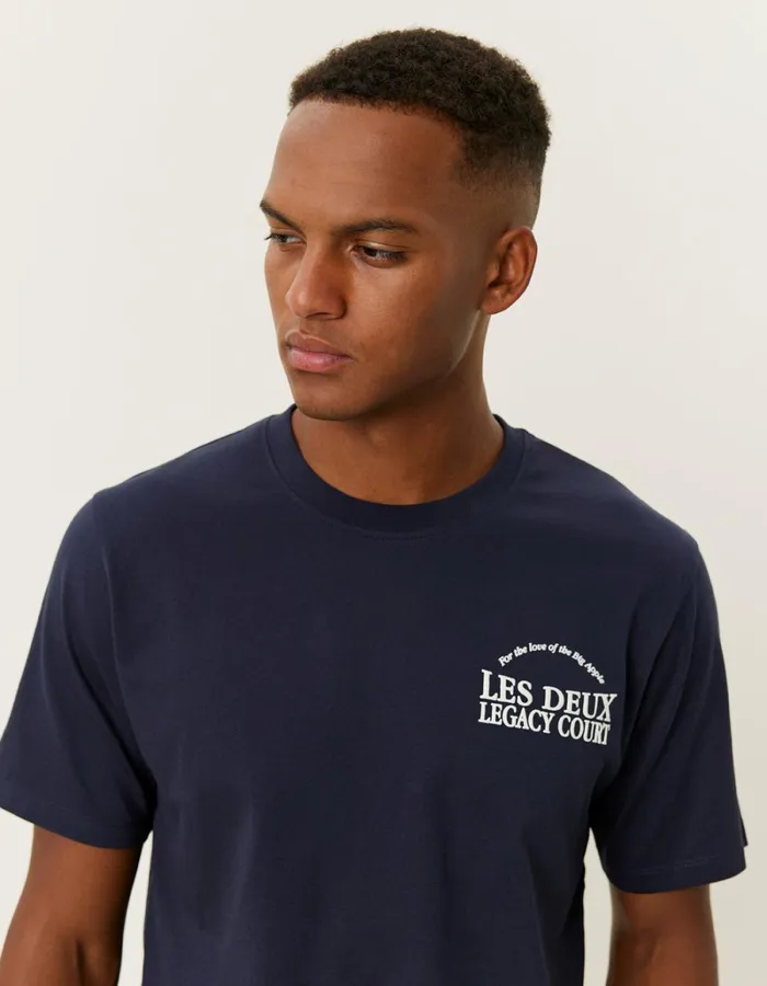 Men Les Deux Tshirts Legacy Court TShirt 8211 Dark Navy