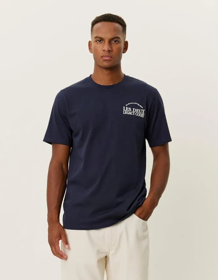 Men Les Deux Tshirts Legacy Court TShirt 8211 Dark Navy