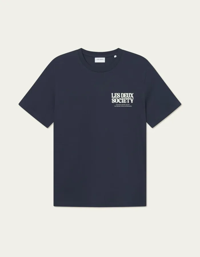 Men Les Deux Tshirts Society TShirt 8211 Dark NavyIvory
