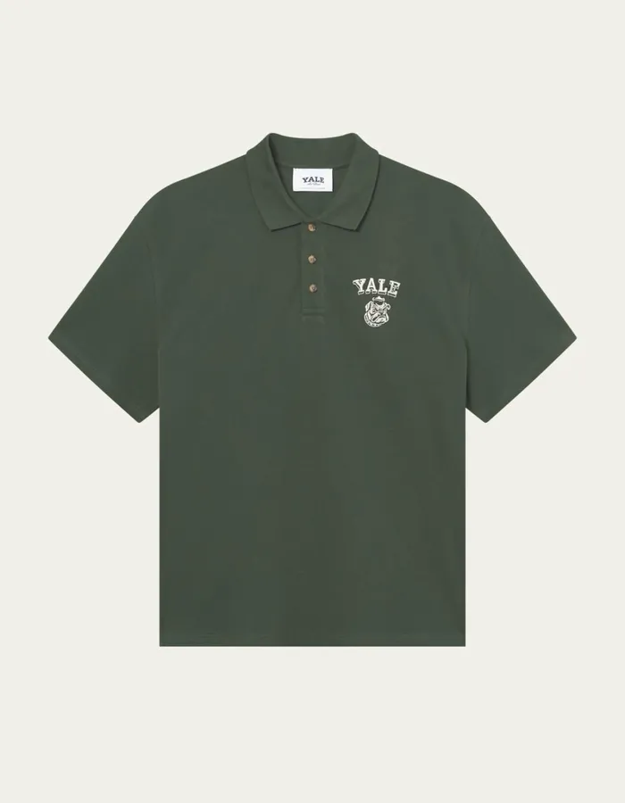 Men Les Deux Tshirts Yale Bulldog Polo SS 8211 Duffel Bag GreenIvory