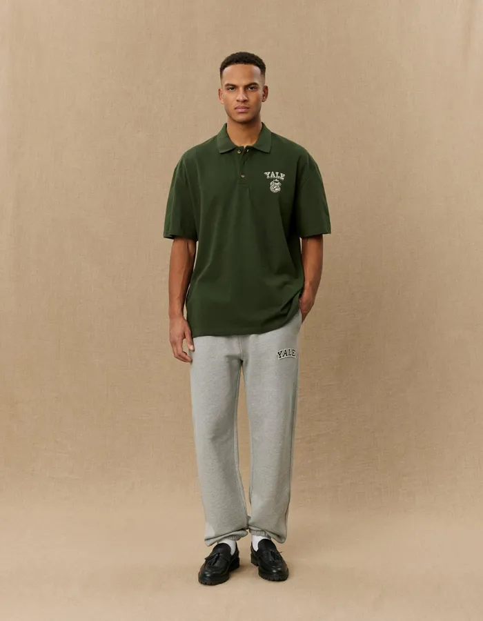 Men Les Deux Tshirts Yale Bulldog Polo SS 8211 Duffel Bag GreenIvory