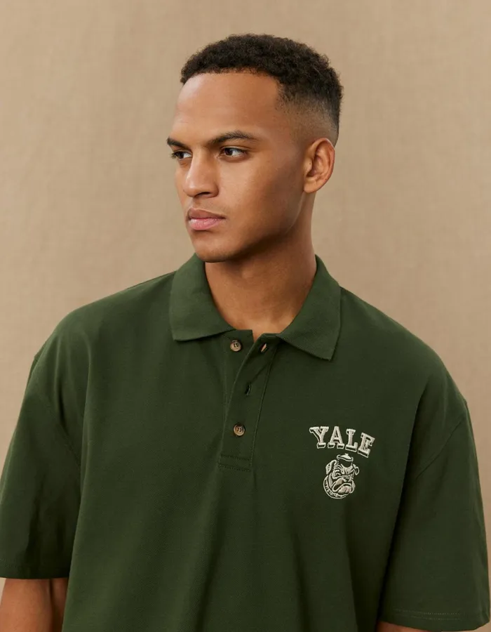 Men Les Deux Tshirts Yale Bulldog Polo SS 8211 Duffel Bag GreenIvory