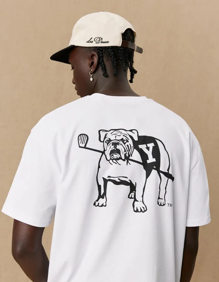 Men Les Deux Tshirts Yale Bulldog TShirt 8211 WhiteWhite