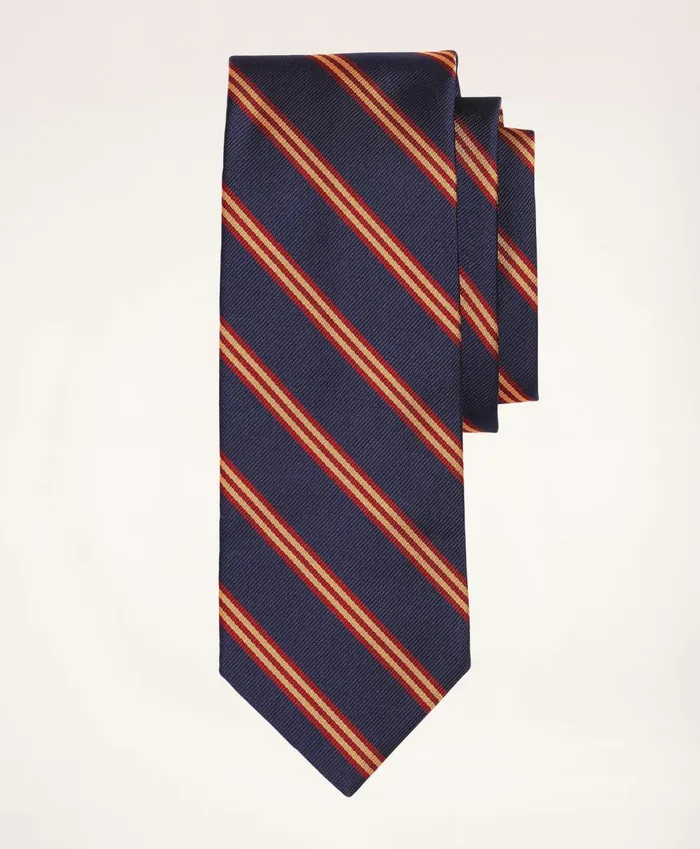 Men Mini Bb1 Rep Tie Navygold Brooks Brothers Ties and Pocket Squares