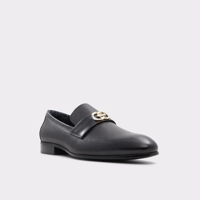 Men Montecarlo Black Leather Embossed Aldo Loafers and SlipOns Men Montecarlo Black Leather Embossed Aldo Loafers and SlipOns