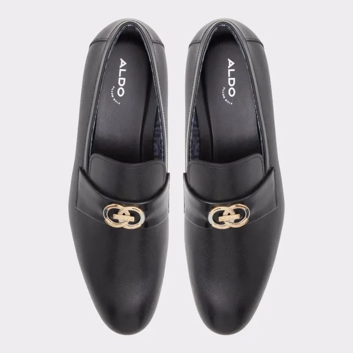Men Montecarlo Black Leather Embossed Aldo Loafers and SlipOns Men Montecarlo Black Leather Embossed Aldo Loafers and SlipOns