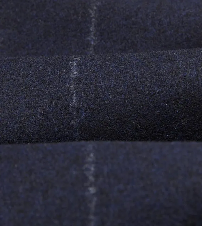 Men Navy Chalkstripe Wool Flannel Single Pleat Trouser Drake039s Trousers