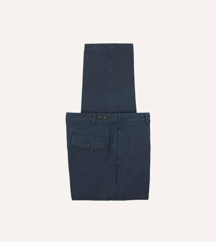 Men Navy Cotton Canvas Games Trousers Drake039s Trousers