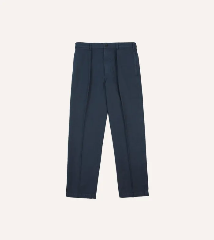 Men Navy Cotton Canvas Games Trousers Drake039s Trousers