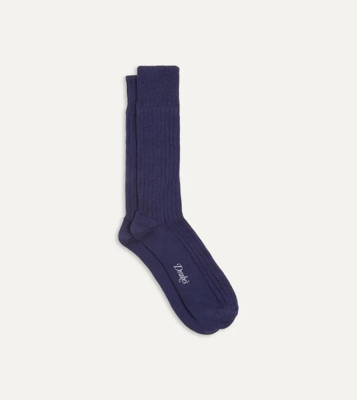 Men Navy Cotton Sports Socks Drake039s Socks