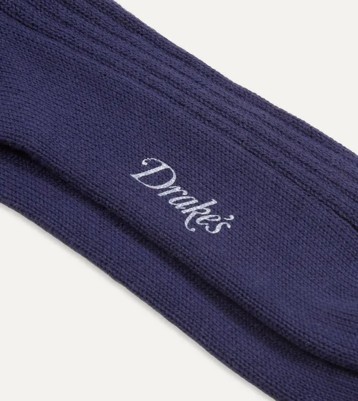 Men Navy Cotton Sports Socks Drake039s Socks