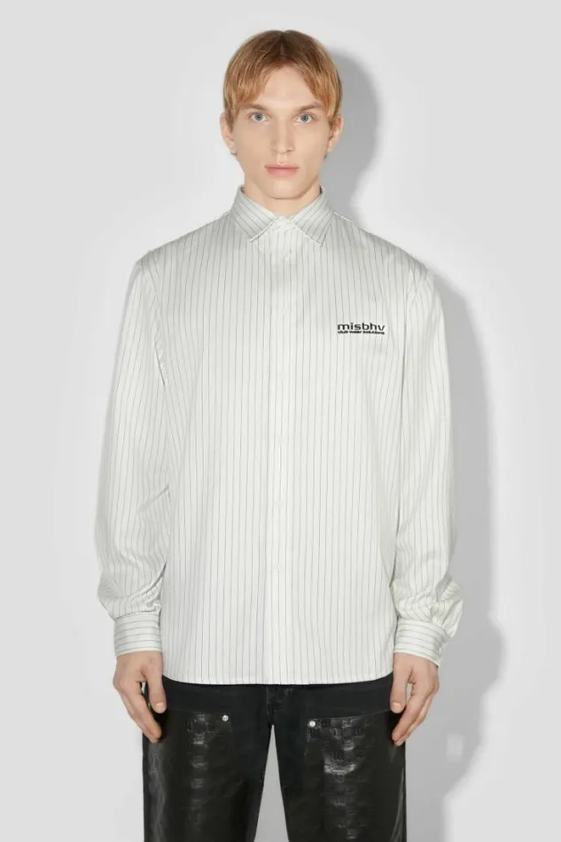 Men Office Pinstripe Shirt MISBHV Tops