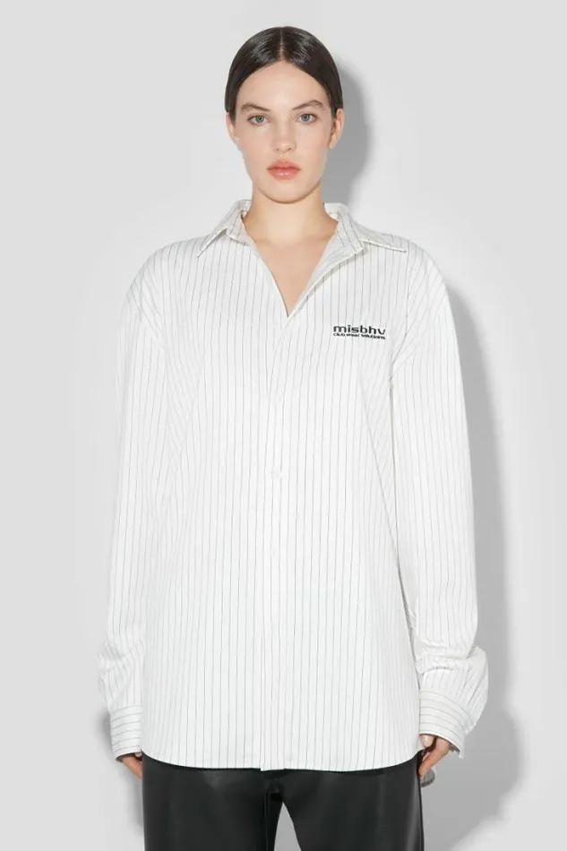 Men Office Pinstripe Shirt MISBHV Tops
