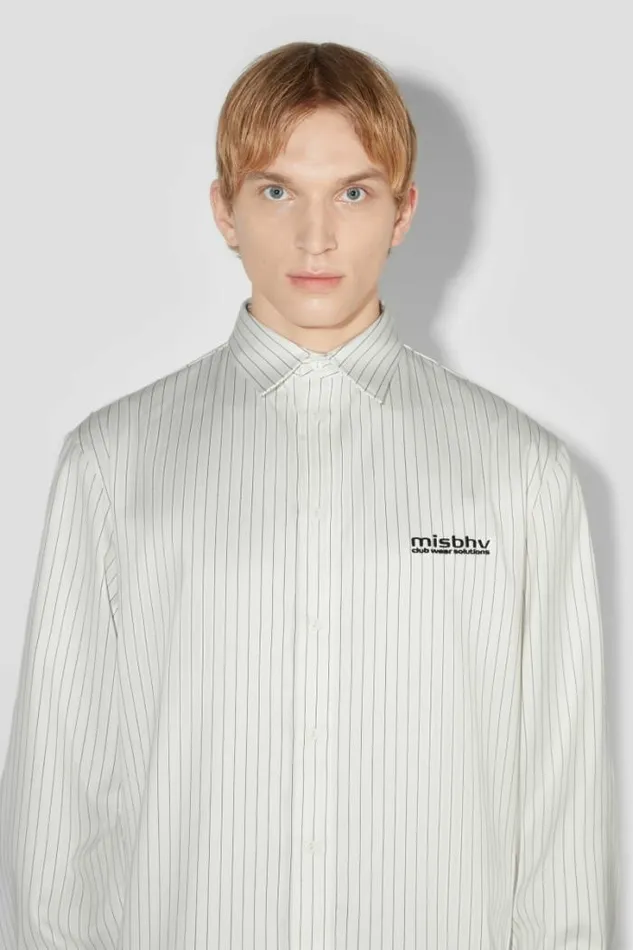Men Office Pinstripe Shirt MISBHV Tops