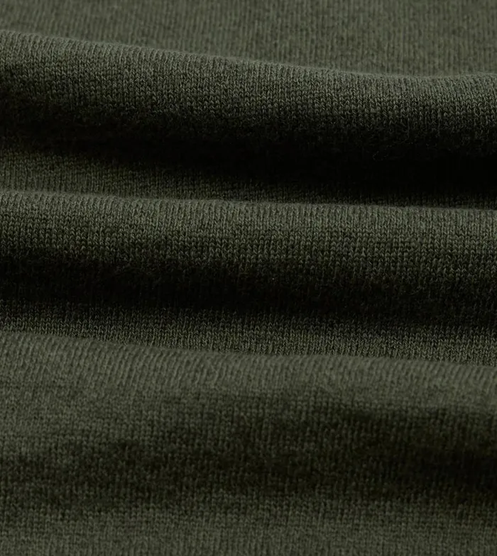 Men Olive Knitted LinenCotton ShortSleeve Polo Shirt Drake039s Knitwear
