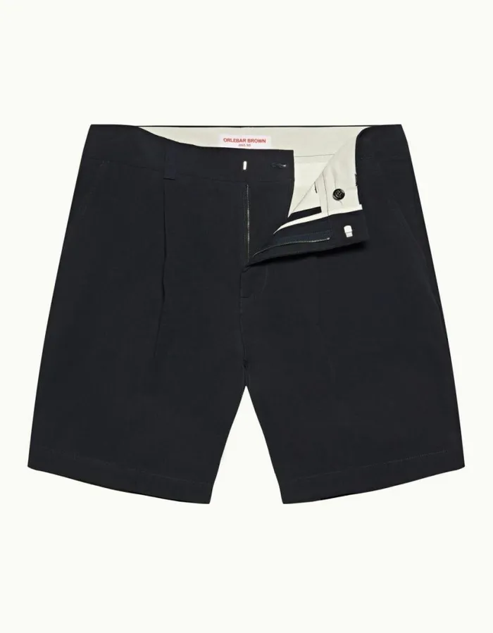 Men Orlebar Brown Day Shorts Aston Pleated Night Iris