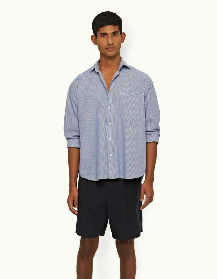 Men Orlebar Brown Day Shorts Aston Pleated Night Iris
