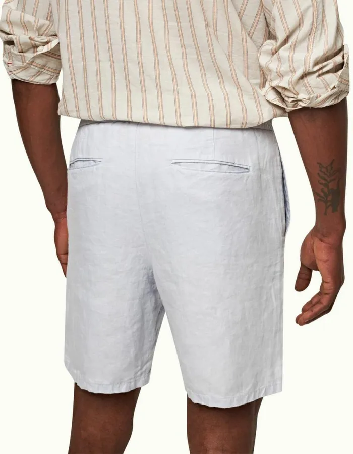 Men Orlebar Brown Day Shorts Cornell Linen Light Island Sky